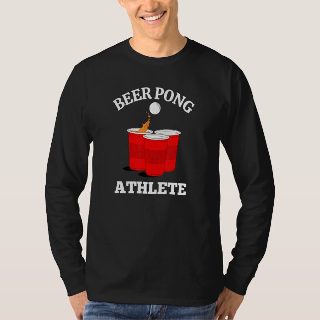 Beer Pong-Idrottsman T Shirt (Framsida)
