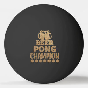 Beer Pong Mästare Rolig Text Svart Guld Pingisboll