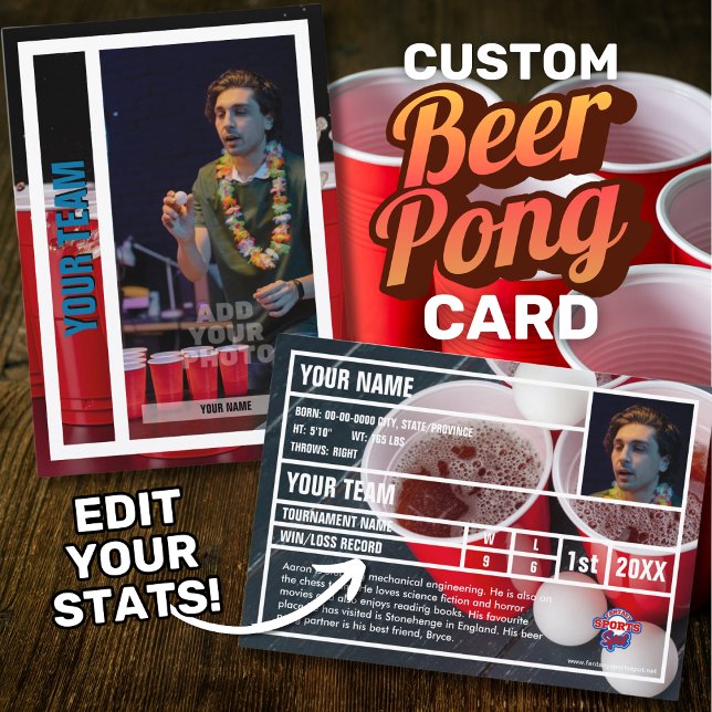 Beer Pong Player Trading Card Souvenir (Custom Beer Pong player trading card.)