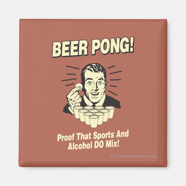 Beer Pong: Proof Alcohol & Sports Mix Magnet (Framsidan)