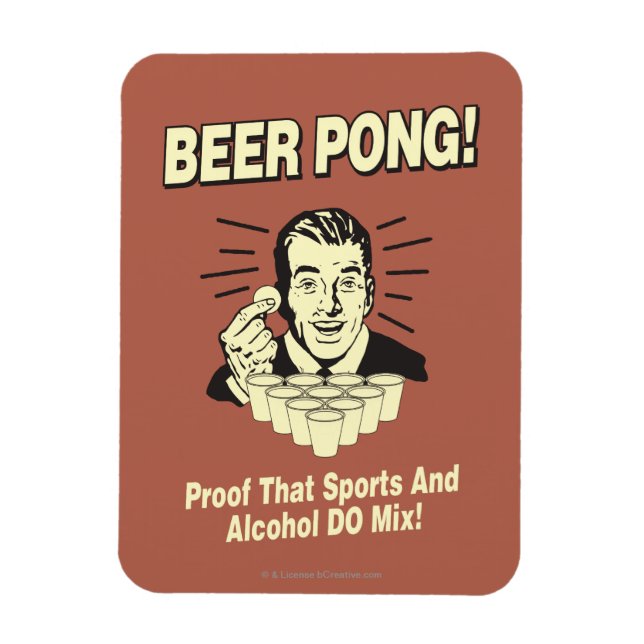 Beer Pong: Proof Alcohol & Sports Mix Magnet (Vertikal)