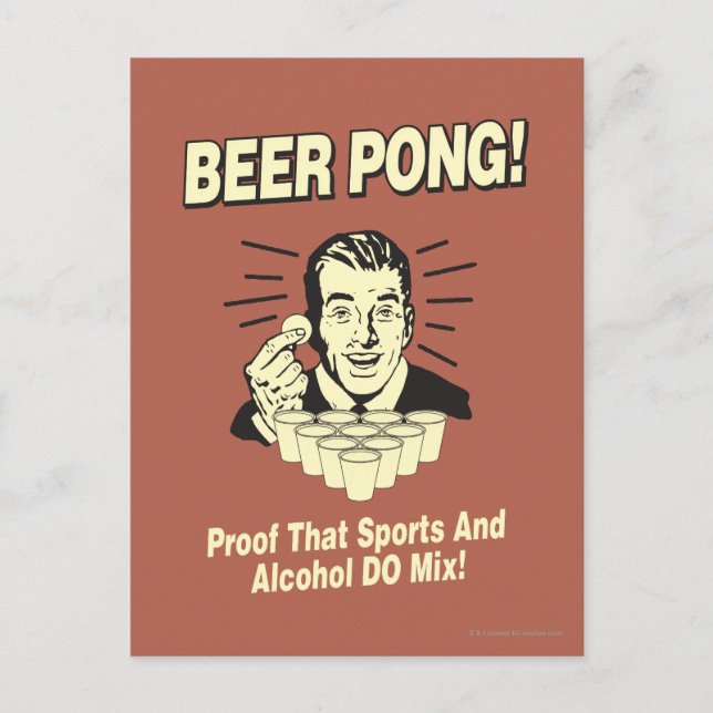 Beer Pong: Proof Alcohol & Sports Mix Vykort (Framsida)