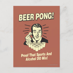 Beer Pong: Proof Alcohol & Sports Mix Vykort