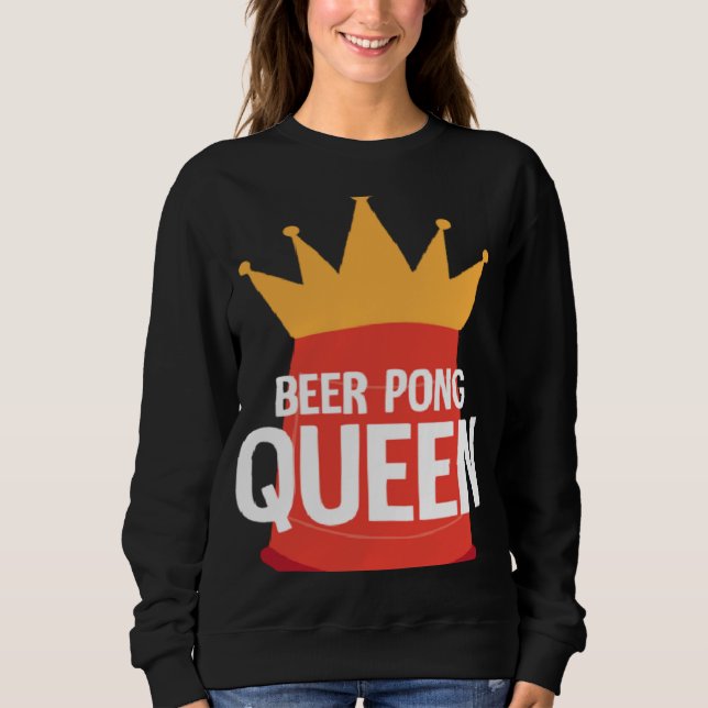 Beer Pong Queen I Beer Ping Pong Table Tennis  1 T Shirt (Framsida)