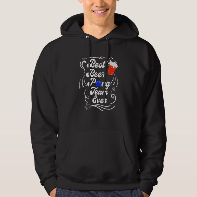 Beer Pong Team Party Game Beer Pong Hoodie (Framsida)