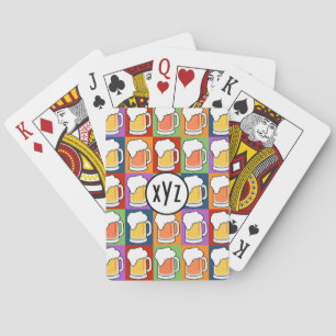 BEER-pop Art-anpassningsbar - monogramkort Spel Kort