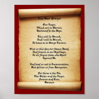 Beer Prayer Soppa Tavern Poster