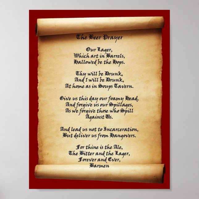 Beer Prayer Soppa Tavern Poster (Framsidan)