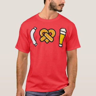 Beer prezel Weisswurst I kärlek Weizen Bavarian T Shirt