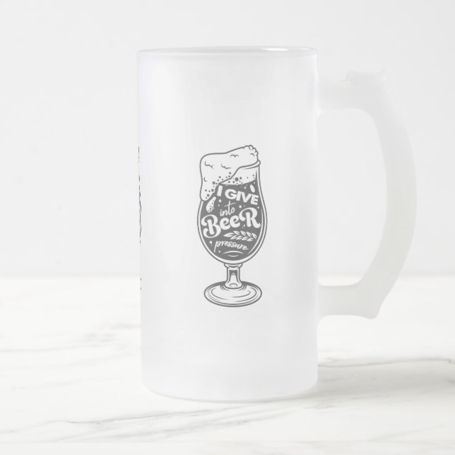 Beer Quote Frosted Glass Beer Mugg (Höger)
