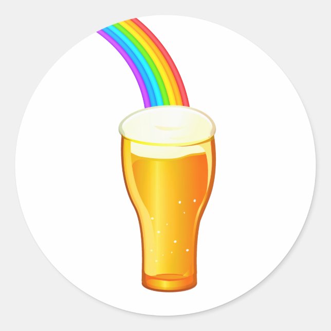 Beer Rainbow Runt Klistermärke (Framsida)