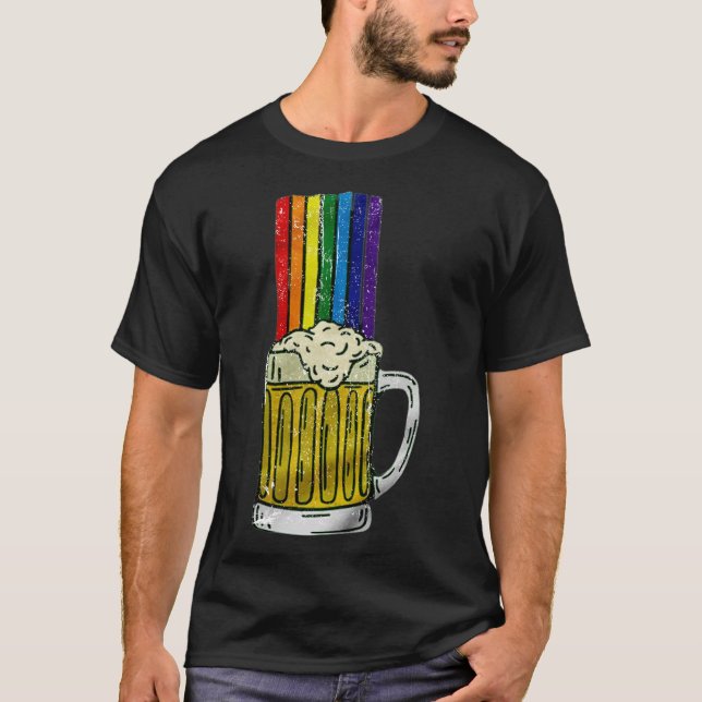 Beer Rainbow T Shirt (Framsida)