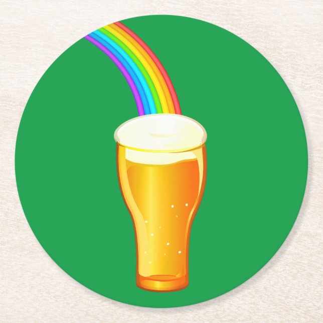 Beer Rainbow Underlägg Papper Rund (Framsidan)