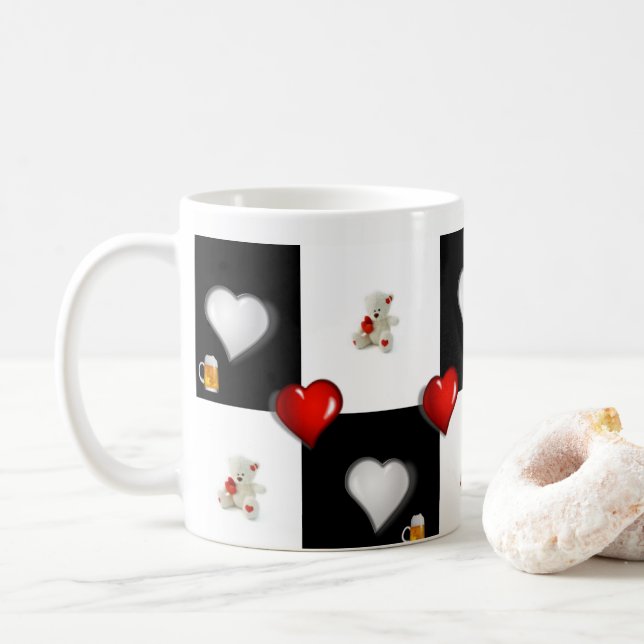 Beer Red Hearts Mugg (Med munk)