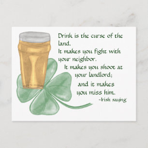 Beer & Shamrock/Irish Sayed Vykort