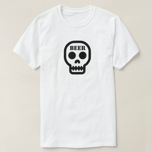 Beer™ Skull T-Shirt (Customize It!) (Design framsida)