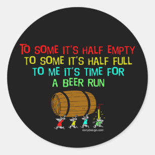 Beer Springa Humor Runt Klistermärke