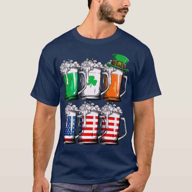 Beer St patricks day Manar Irish American Mugg T Shirt (Framsida)