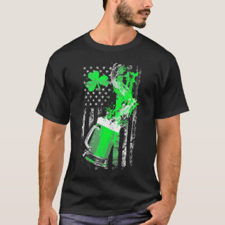 Beer Stänk St patrick's day Shamrock Klöver Ameri T Shirt