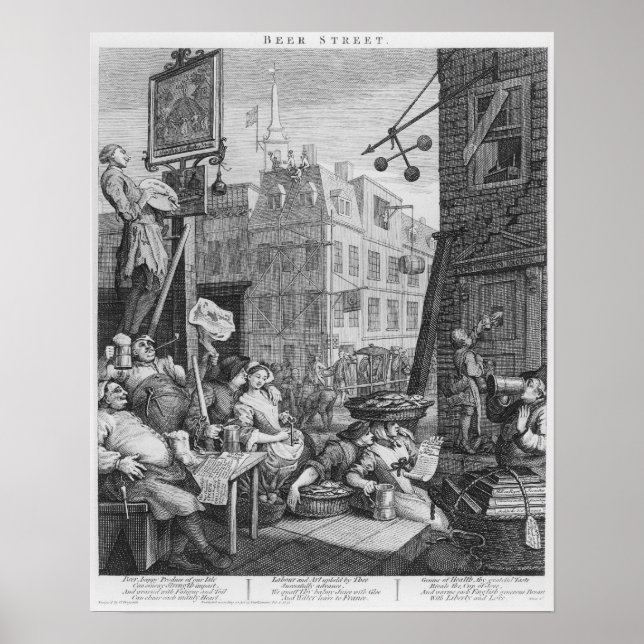 Beer Street, 1751 Poster (Framsidan)