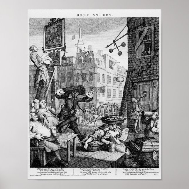 Beer Street, 1751 Poster (Framsidan)