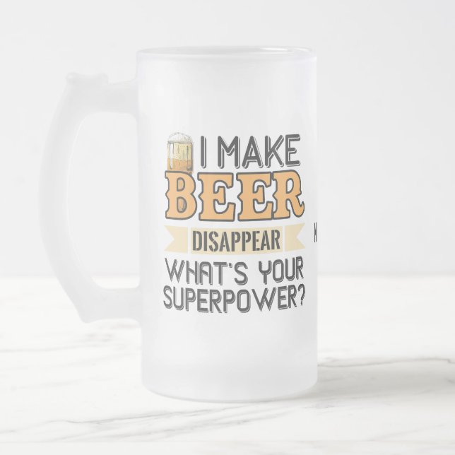 Beer Superpower, eget namn Frostat Ölglas (Vänster)