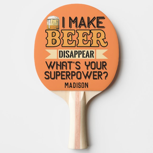 Beer Superpower, eget namn Pingisracket (Framsidan)