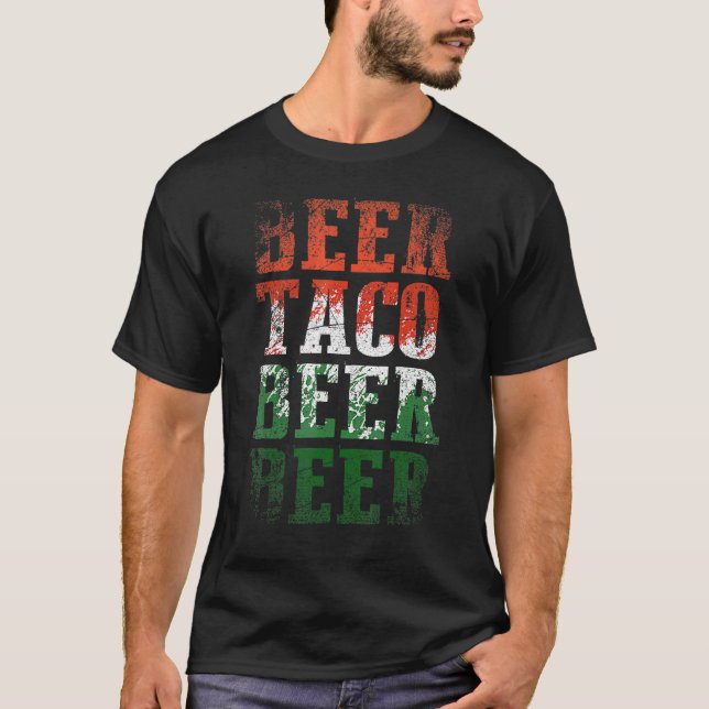 Beer Taco Beer Beer Cinco De Mayo T Shirt (Framsida)