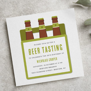 Beer Taste Födelsedagsfest inbjudan Grönt
