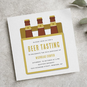 Beer Taste Födelsedagsfest inbjudan Gult