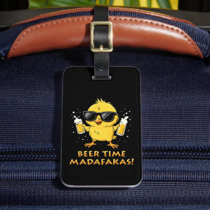 Beer Time Madafakas Funny Meme Anka Goose Retro Bagagebricka