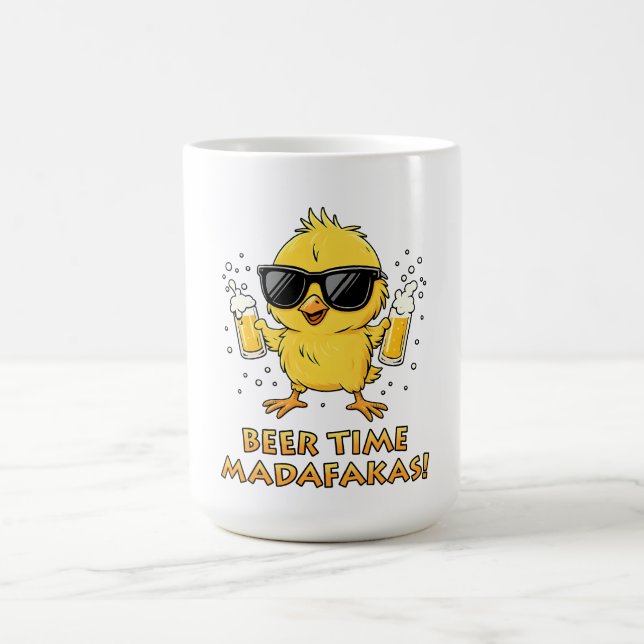 Beer Time Madafakas Funny Meme Anka Goose Retro Kaffemugg (Center)