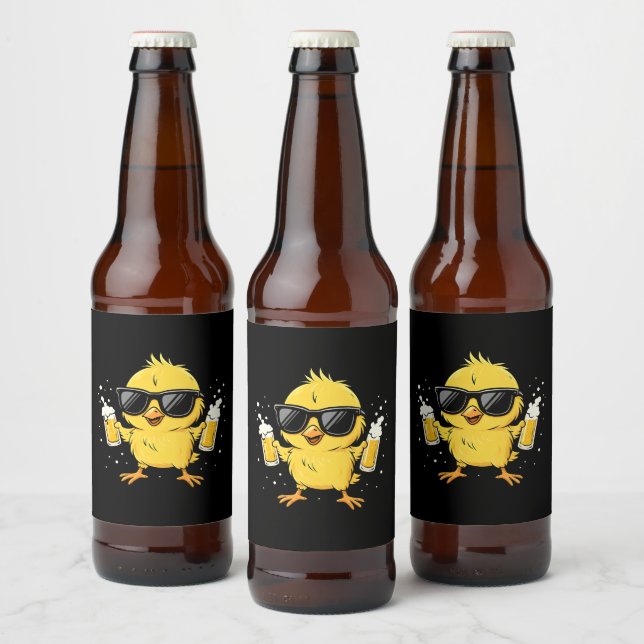 Beer Time Madafakas Funny Meme Anka Goose Retro Ölflaska Etikett (Flaskor)