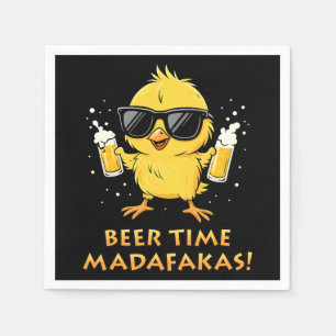 Beer Time Madafakas Funny Meme Anka Goose Retro Pappersservett