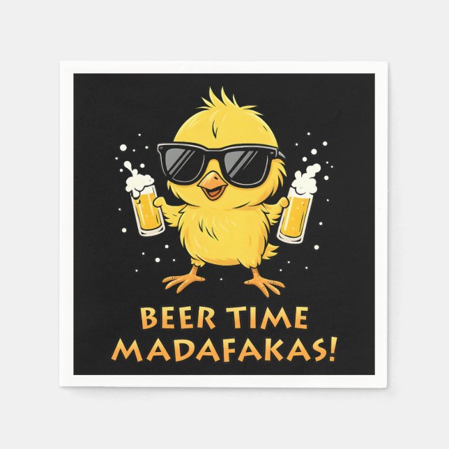 Beer Time Madafakas Funny Meme Anka Goose Retro Pappersservett (Framsidan)