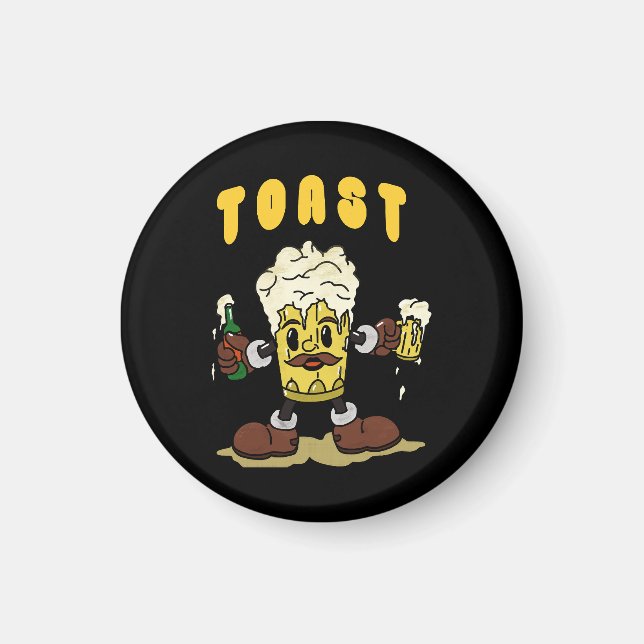 Beer Toast Mascot Magnet (Framsidan)