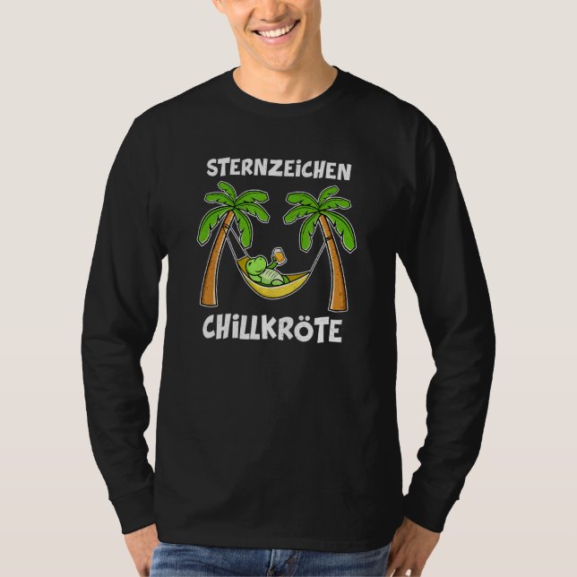 Beer Turtle Chill Turtle in Hammock T Shirt (Framsida)