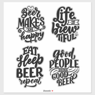 Beer Typography-etikett Klistermärken
