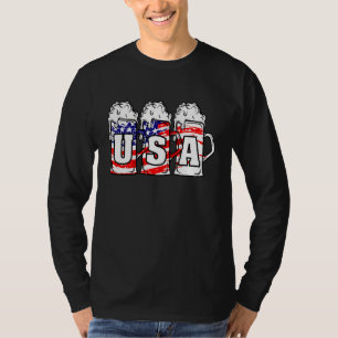 Beer US American Flagga Patriotic 4:e juli Meri T Shirt
