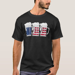 Beer USA flagga Merica Drinking American Manar Wom T Shirt