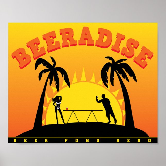 Beeradise Beer Pong Poster (Framsidan)