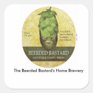 Beerded Bastard's Home Brewery-dekalen lakan Fyrkantigt Klistermärke