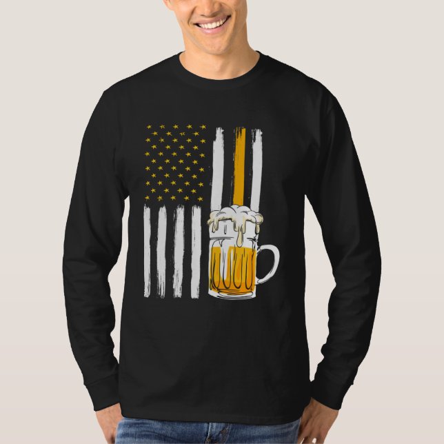 Beerfest Beer Brewery Beerfest American Flag T Shirt (Framsida)