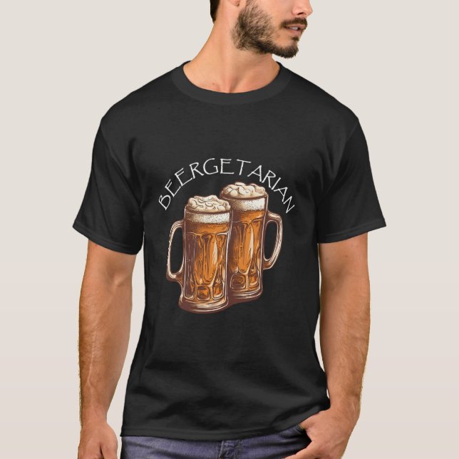 Beergetarian Beer and Brewing T Shirt (Framsida)