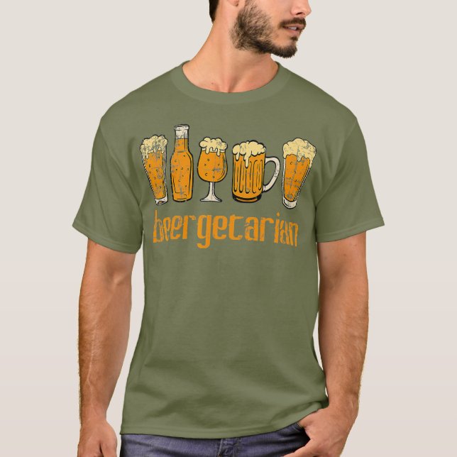 Beergetarian Craft Beer Drunkard Collection T Shirt (Framsida)