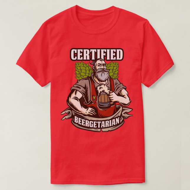 Beergetarian Funny Craft Beer Gift T Shirt (Design framsida)