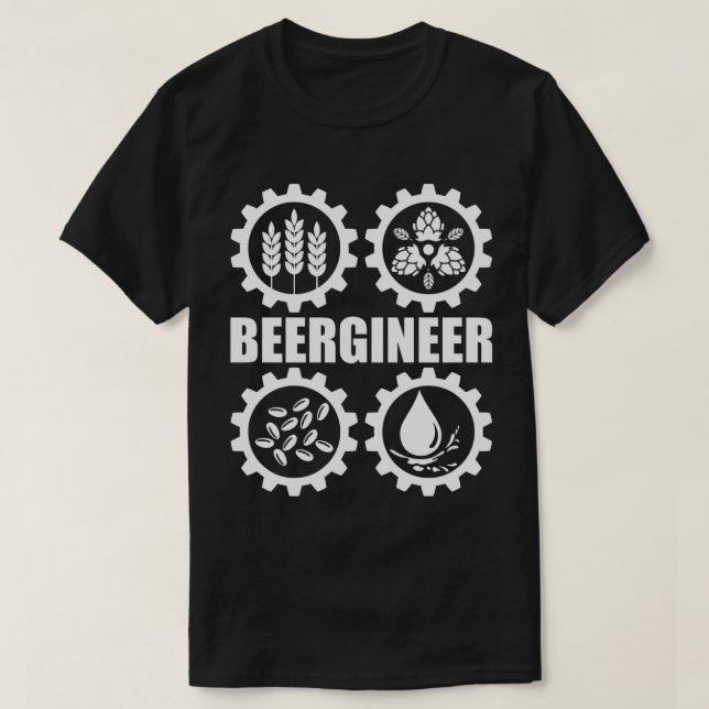 Beergineer Homebrew Home Brewing Craft Beer Brewer T Shirt (Design framsida)