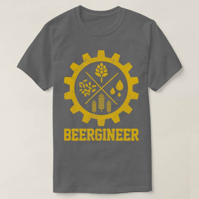 Beergineer Homebrew Home Brewing Craft Beer Brewer T Shirt (Design framsida)