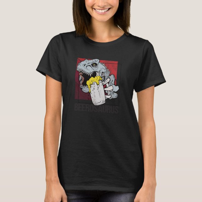 Beerosaurus Bierosaurier Bier Alcohol - öl T Shirt (Framsida)