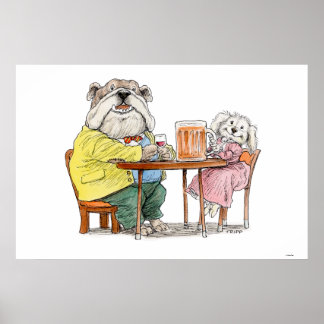 Beers Beer Hund - par utskrift Poster